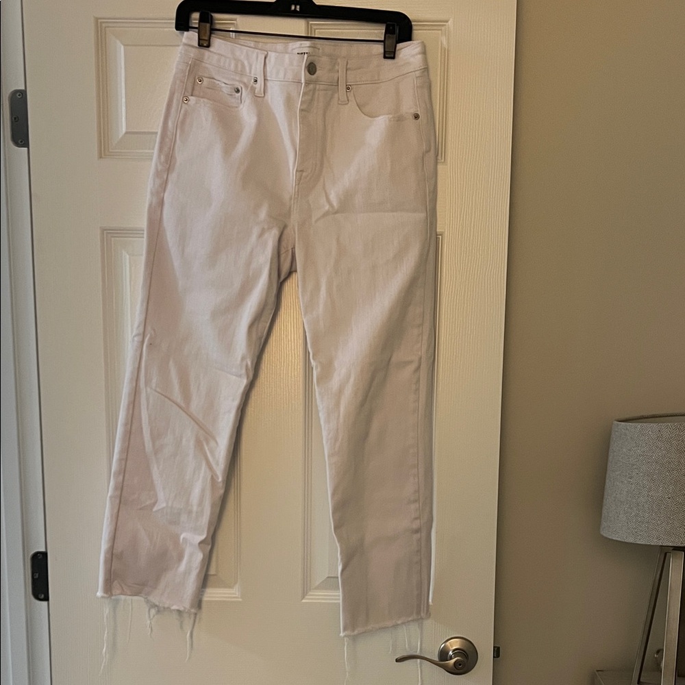 pistola White Cropped Straight Jeans